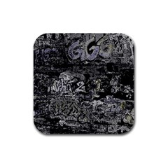 Graffiti Rubber Square Coaster (4 Pack)  by ValentinaDesign