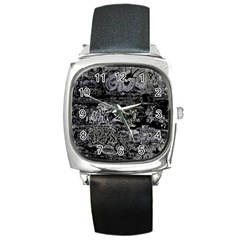 Graffiti Square Metal Watch