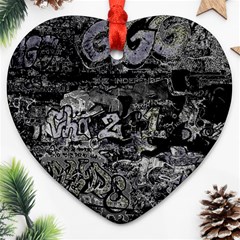 Graffiti Heart Ornament (two Sides) by ValentinaDesign