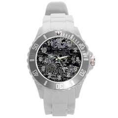 Graffiti Round Plastic Sport Watch (l)