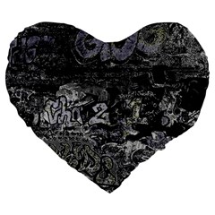 Graffiti Large 19  Premium Flano Heart Shape Cushions