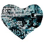 Graffiti Large 19  Premium Flano Heart Shape Cushions Front