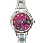 Graffiti Round Italian Charm Watch Front