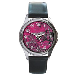 Graffiti Round Metal Watch by ValentinaDesign