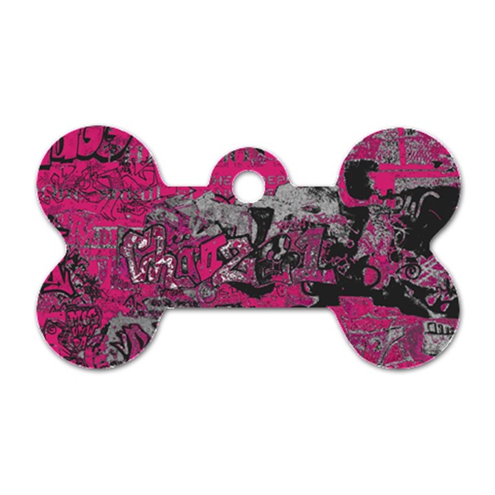 Graffiti Dog Tag Bone (Two Sides)