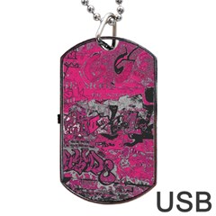 Graffiti Dog Tag Usb Flash (one Side) by ValentinaDesign