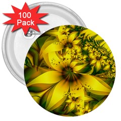 Beautiful Yellow-green Meadow Of Daffodil Flowers 3  Buttons (100 Pack)  by jayaprime