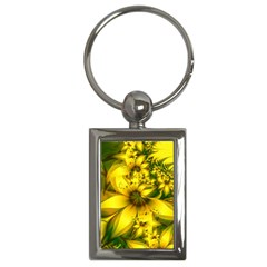 Beautiful Yellow-green Meadow Of Daffodil Flowers Key Chains (rectangle)  by jayaprime