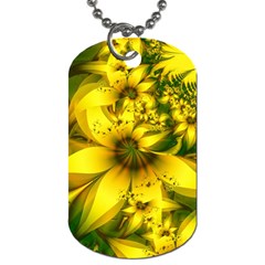 Beautiful Yellow-green Meadow Of Daffodil Flowers Dog Tag (one Side) by jayaprime