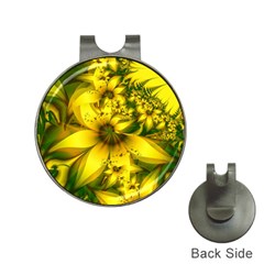 Beautiful Yellow-green Meadow Of Daffodil Flowers Hat Clips With Golf Markers by jayaprime