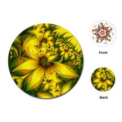 Beautiful Yellow-green Meadow Of Daffodil Flowers Playing Cards (round)  by jayaprime