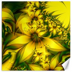 Beautiful Yellow-green Meadow Of Daffodil Flowers Canvas 16  X 16   by jayaprime