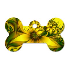 Beautiful Yellow-green Meadow Of Daffodil Flowers Dog Tag Bone (one Side) by jayaprime