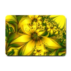 Beautiful Yellow-green Meadow Of Daffodil Flowers Small Doormat  by jayaprime