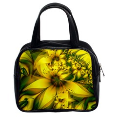 Beautiful Yellow-green Meadow Of Daffodil Flowers Classic Handbags (2 Sides) by jayaprime