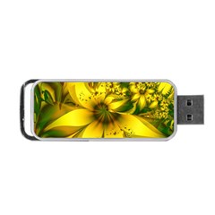 Beautiful Yellow-green Meadow Of Daffodil Flowers Portable Usb Flash (two Sides) by jayaprime