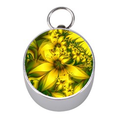 Beautiful Yellow-green Meadow Of Daffodil Flowers Mini Silver Compasses by jayaprime