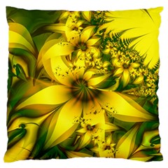 Beautiful Yellow-green Meadow Of Daffodil Flowers Standard Flano Cushion Case (two Sides) by jayaprime