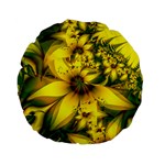 Beautiful Yellow-Green Meadow of Daffodil Flowers Standard 15  Premium Flano Round Cushions Back