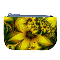 Beautiful Yellow-green Meadow Of Daffodil Flowers Large Coin Purse by jayaprime