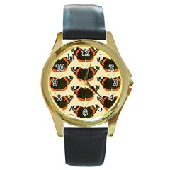 Butterfly Butterflies Insects Round Gold Metal Watch by Celenk