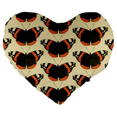 Butterfly Butterflies Insects Large 19  Premium Flano Heart Shape Cushions by Celenk