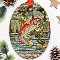 Fish Underwater Cubism Mosaic Ornament (oval) by Celenk