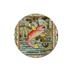 Fish Underwater Cubism Mosaic Magnet 3  (round) by Celenk