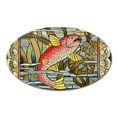 Fish Underwater Cubism Mosaic Oval Magnet by Celenk