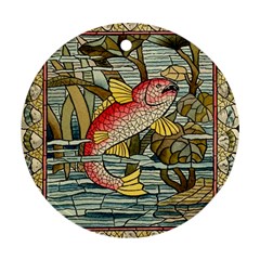 Fish Underwater Cubism Mosaic Round Ornament (two Sides) by Celenk