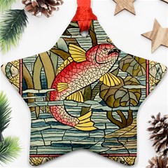 Fish Underwater Cubism Mosaic Star Ornament (two Sides) by Celenk