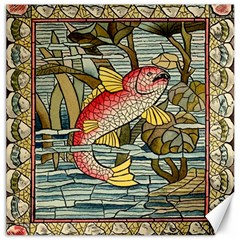 Fish Underwater Cubism Mosaic Canvas 16  X 16   by Celenk