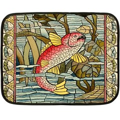 Fish Underwater Cubism Mosaic Double Sided Fleece Blanket (mini)  by Celenk