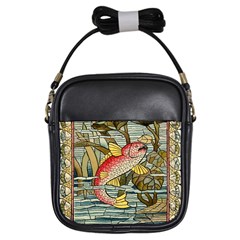 Fish Underwater Cubism Mosaic Girls Sling Bags by Celenk