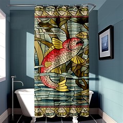 Fish Underwater Cubism Mosaic Shower Curtain 36  X 72  (stall)  by Celenk