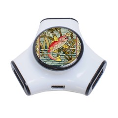 Fish Underwater Cubism Mosaic 3-port Usb Hub by Celenk