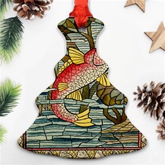 Fish Underwater Cubism Mosaic Ornament (christmas Tree)  by Celenk