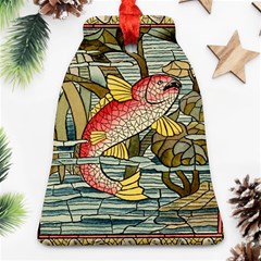 Fish Underwater Cubism Mosaic Bell Ornament (two Sides) by Celenk