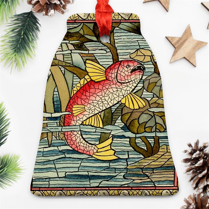 Fish Underwater Cubism Mosaic Bell Ornament (Two Sides)