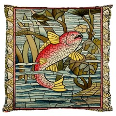 Fish Underwater Cubism Mosaic Large Cushion Case (one Side) by Celenk