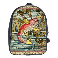 Fish Underwater Cubism Mosaic School Bag (xl)