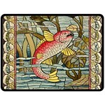 Fish Underwater Cubism Mosaic Double Sided Fleece Blanket (Large)  80 x60  Blanket Front