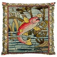 Fish Underwater Cubism Mosaic Standard Flano Cushion Case (one Side) by Celenk