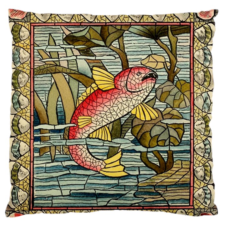 Fish Underwater Cubism Mosaic Standard Flano Cushion Case (Two Sides)