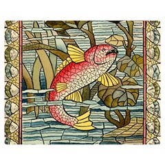 Fish Underwater Cubism Mosaic Double Sided Flano Blanket (medium)  by Celenk