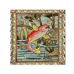 Fish Underwater Cubism Mosaic Small Satin Scarf (square) by Celenk