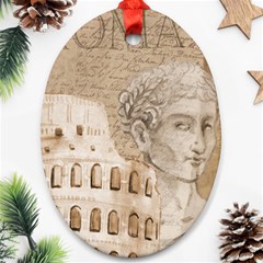 Colosseum Rome Caesar Background Ornament (oval) by Celenk