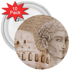 Colosseum Rome Caesar Background 3  Buttons (10 Pack)  by Celenk