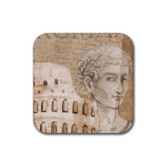 Colosseum Rome Caesar Background Rubber Coaster (square)  by Celenk