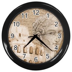 Colosseum Rome Caesar Background Wall Clocks (black) by Celenk